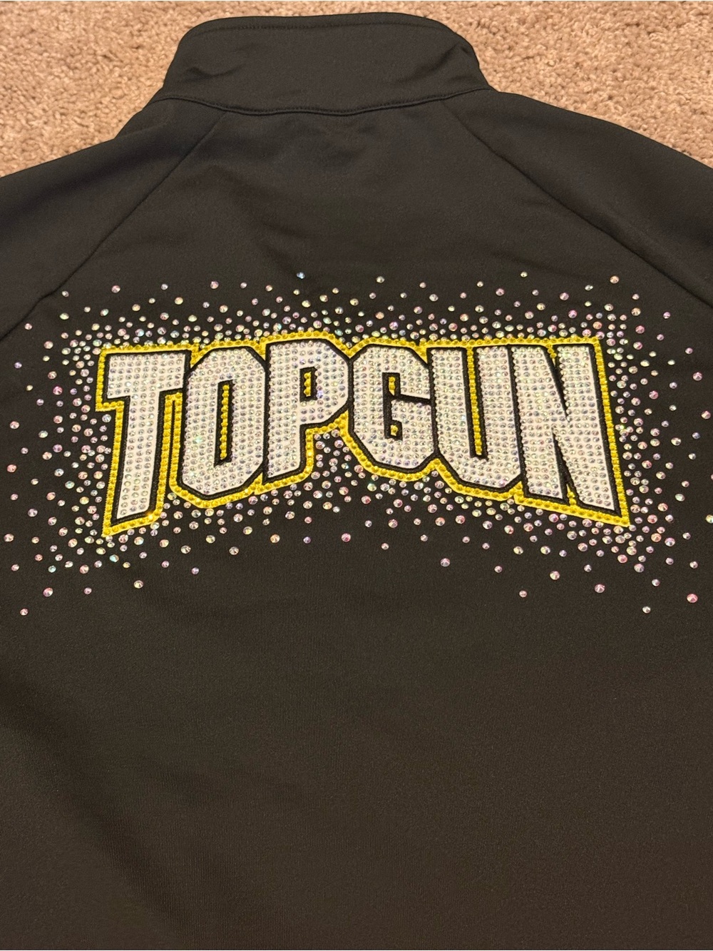 Top Gun Black Rebel Jacket with Rhinestone Paw Graphic YL